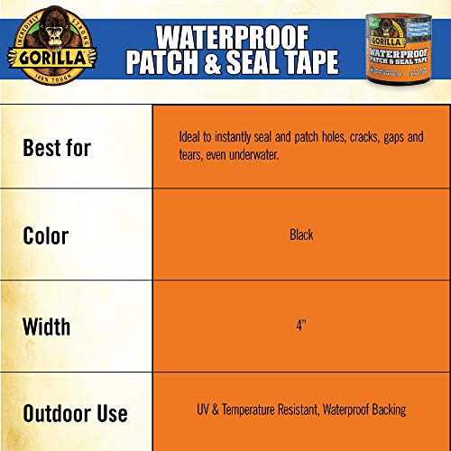 GoRilla Waterproof Patch Seal Tape - 4x10 - Ind Sci Adhes Tapes