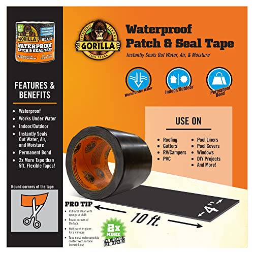 GoRilla Waterproof Patch Seal Tape - 4x10 - Ind Sci Adhes Tapes