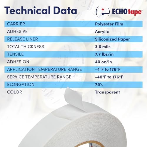 ECHOtape DC-M194A Double-Sided polyester tape Cold Weather Performance