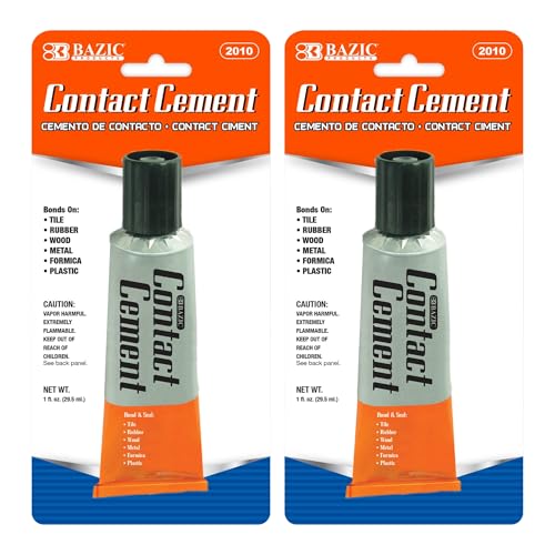 Strong adhesive bonds Tile Wood More - BAZIC Contact Cement 2-Pack