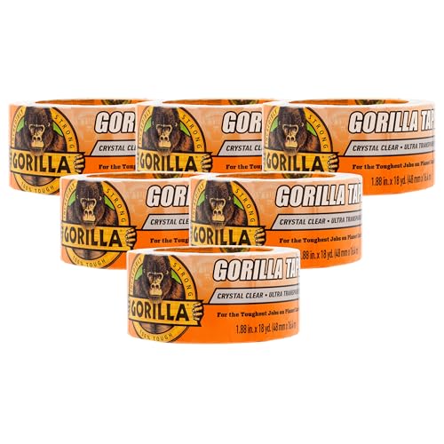 Gorilla Crystal Clear Duct Tape 18 yd 6-Piece Removable
