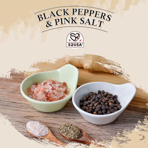 52USA Black Peppercorns Pink Himalayan Salt Set