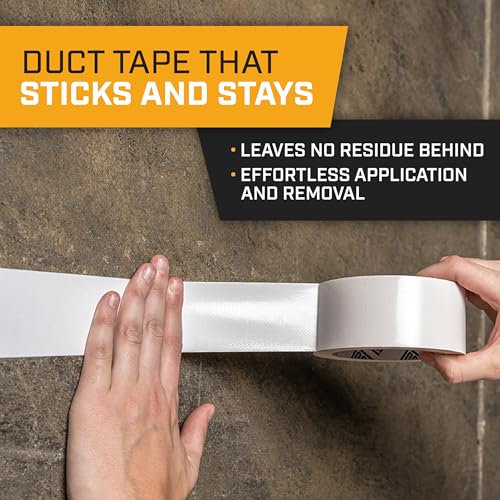 Exact White Duct Tape Roll Multi-Pack dQ 6 Piece with 20 Yards