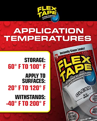 Flex Tape 4 in x 5 ft Clear 2-Pack Waterproof Tape