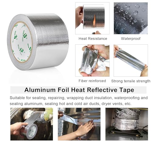 BOMEI PACK Adhesive Aluminum Foil Heat Shield Tape Barrier