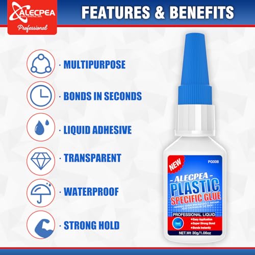 Ultimate Plastic Bond - 30g Set with 3 Nozzles for Quick Strong Adhesive