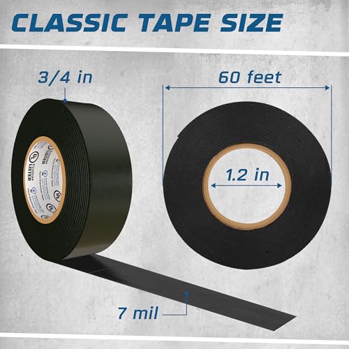 OHLECTRIC 200 Rolls Electrical Tape Heat Weather Resistant - Black