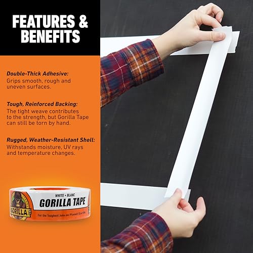Gorilla Duct Tape White 30 yd roll Pack of 2