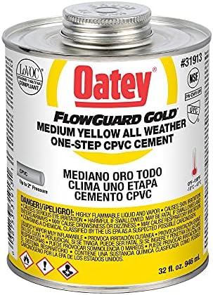 Oatey 31913 Contact Cements Strong Reliable for Pipe Connections