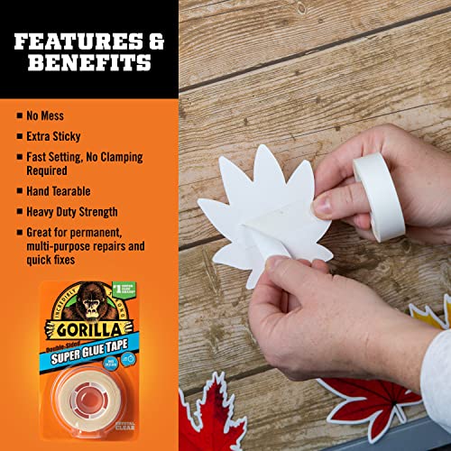 Gorilla Super Glue Tape 5 8in x 20ft Clear Pack of 1