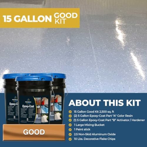 Epoxy-Coat PerformanceDIY Good Kit 15 Gallon Gray Base Floor Coating
