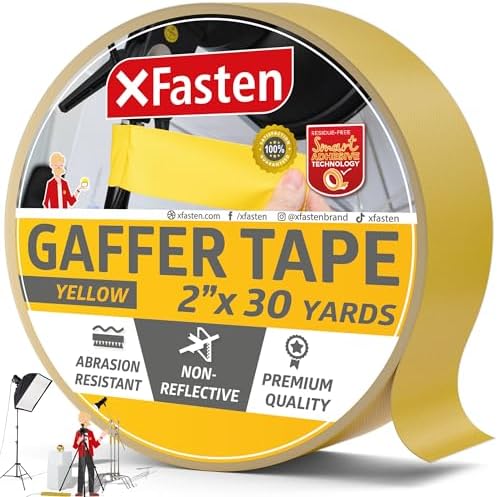 XFasten Yellow Gaffers Tape 2-in Matte Non-Reflective