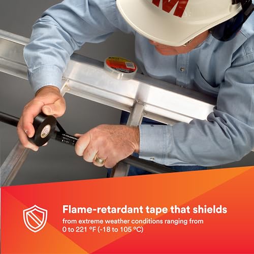 3M Scotch Vinyl Electrical Tape - Premium Heavy Duty Fire retardant and UV protected