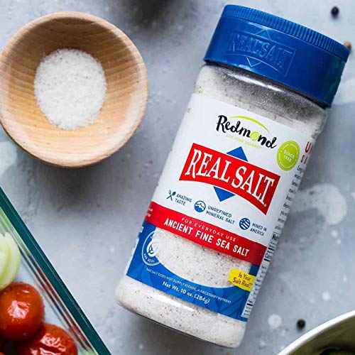 Redmond Real Salt - Natural Unrefined Gluten Free Fine 10 Ounce Shaker 1 Pack