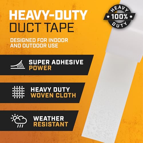 Exact White Duct Tape Roll Multi-Pack dQ 6 Piece with 20 Yards