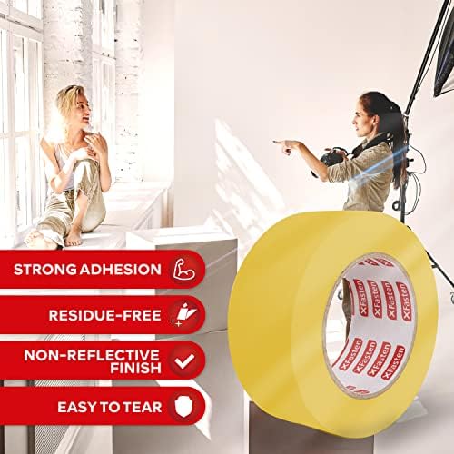 XFasten Yellow Gaffers Tape 2-in Matte Non-Reflective