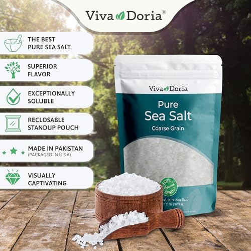 Viva Doria Pure Sea Salt Coarse Grain 2 lb - Perfect Gift