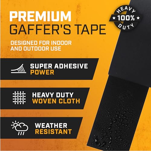 Lockport Black Gaffers Tape - 2 Pack