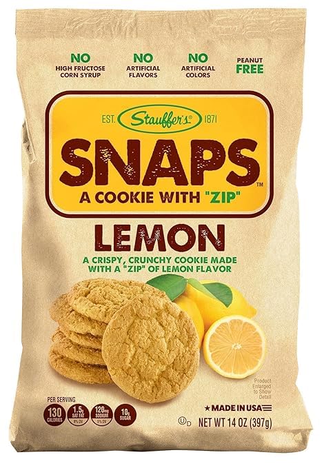Stauffers Original Recipe Lemon Snaps 14 oz Bags 3 or 4 bags