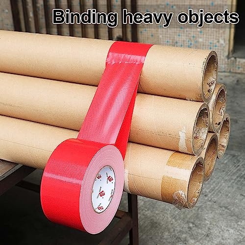 BOMEI PACK 3-Inch Red Duct Tape Industrial-Strength Waterproof and Durable