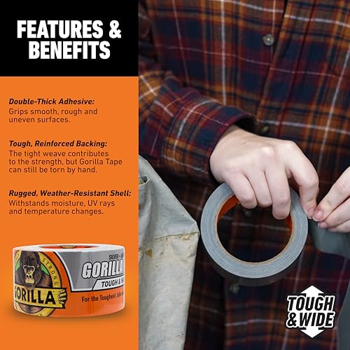 Gorilla Tough Wide Duct Tape 288 x 25yd Silver