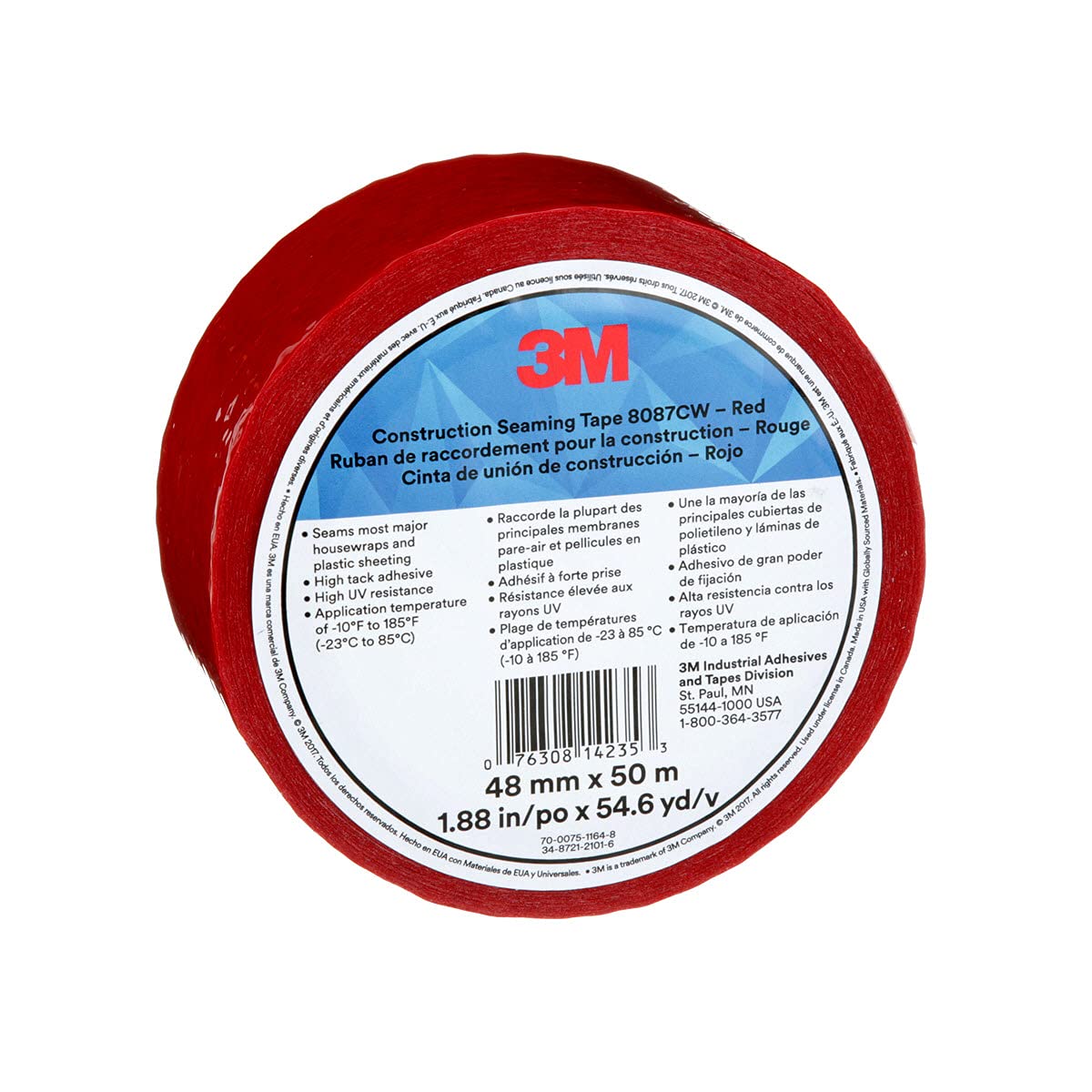 3M Construction Seaming Tape - Durable Moisture-Resistant Tape for Seaming Insulation