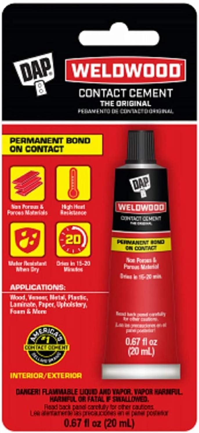 DAP Weldwood Contact Cement Tan 067oz - Durable Strong Wick for Welding Binding