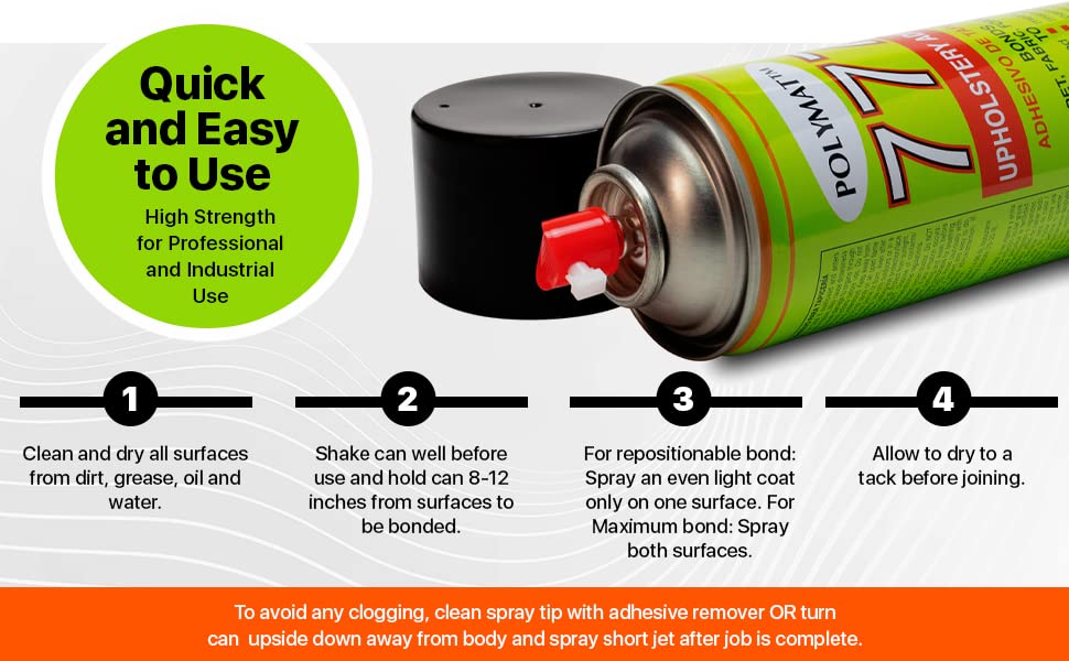 Polymat 777 Spray Glue Adhesive for Fabric Carpets