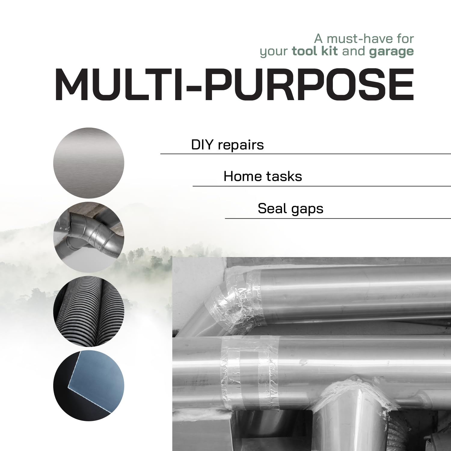 2 x 33 Ft Aluminum Adhesive Tape for DuctsHVAC Leaks