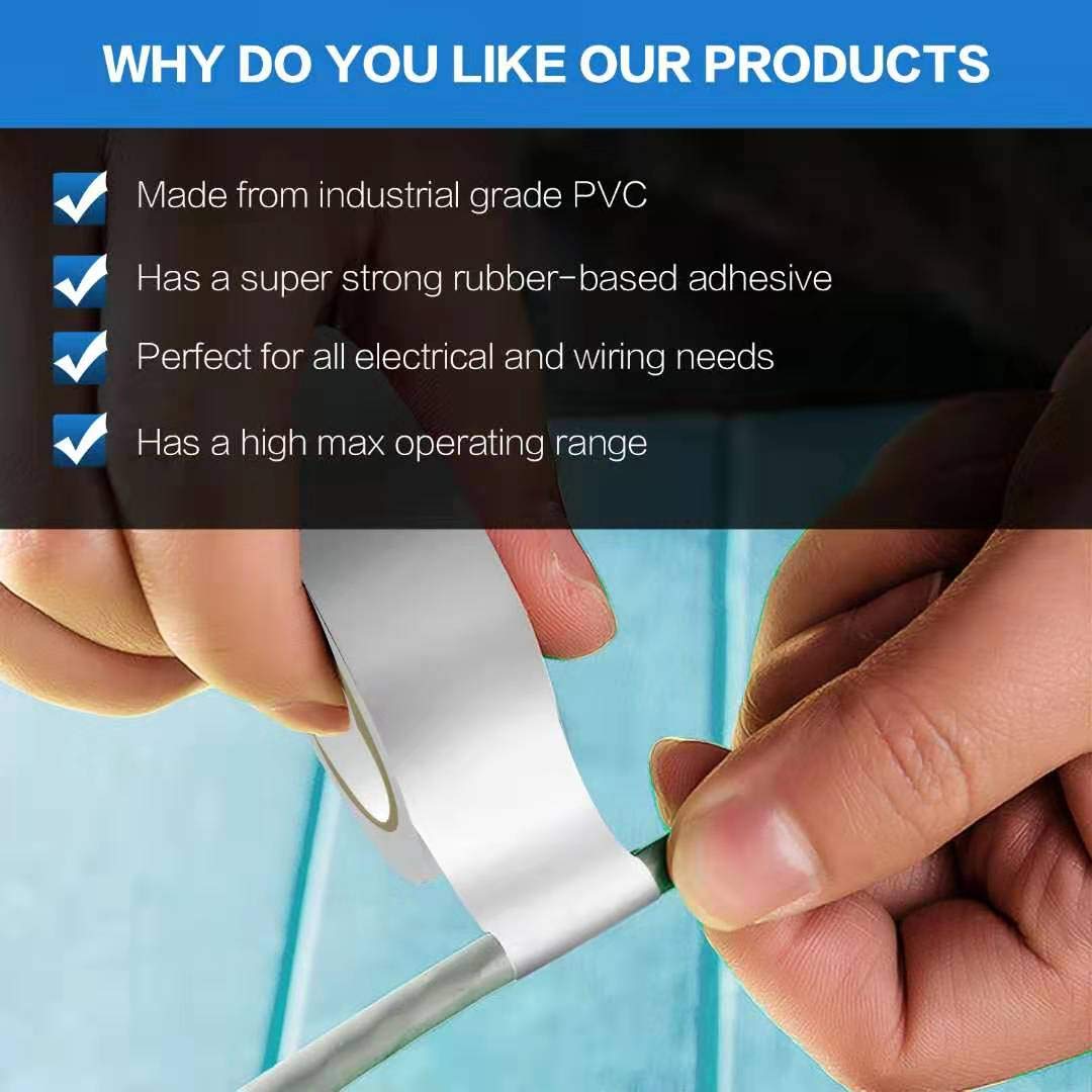 3-Piece Premium White Electrical Tape