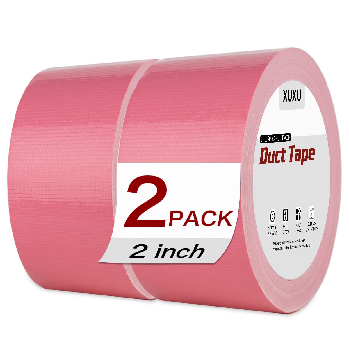 2-Pack Duct Tape Heavy Duty Waterproof Pink