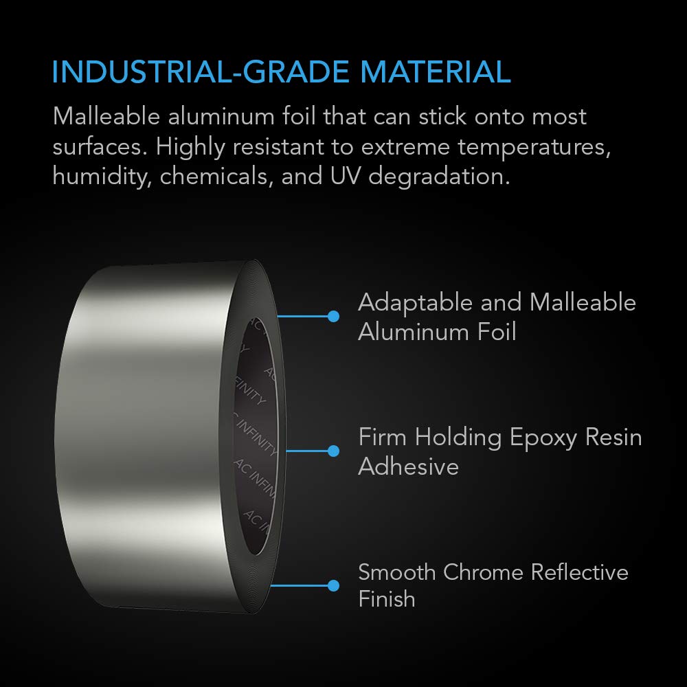 AC Infinity Aluminum Duct Tape Professional Heavy-Duty HVAC Foil Tape
