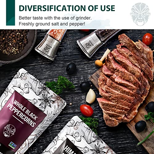 Soeos Black Peppercorns Pink Himalayan Salt 2-Piece Set