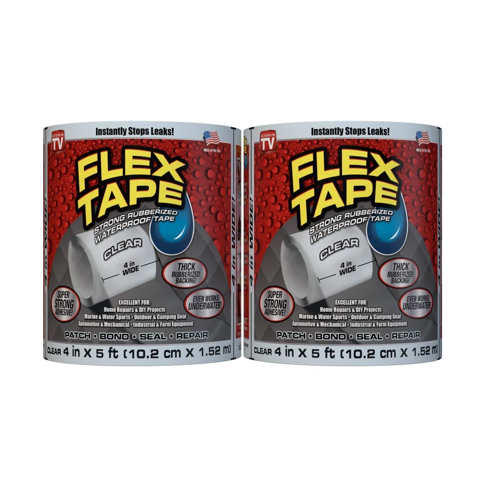 Flex Tape 4 in x 5 ft Clear 2-Pack Waterproof Tape