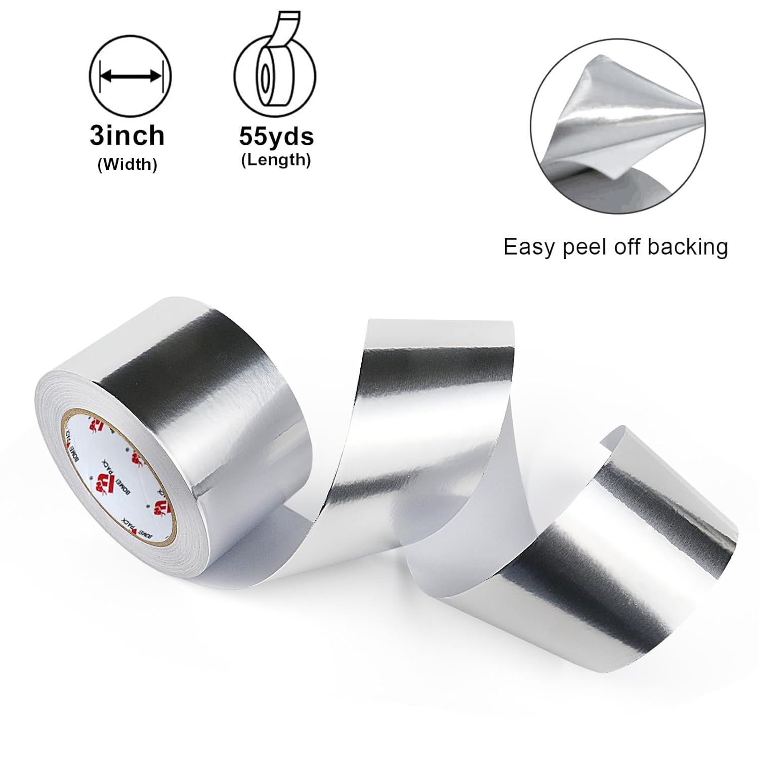 Durable 3-Inch Aluminum Duct Tape for Sealing Patching
