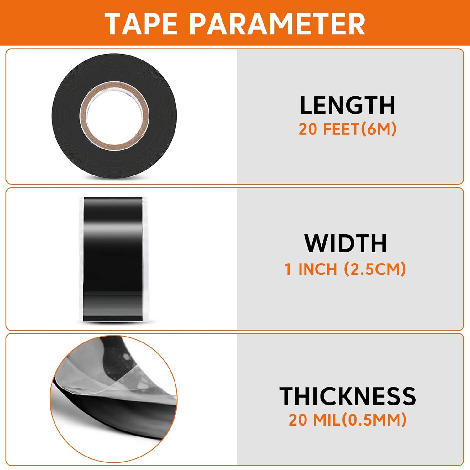 BSONEDO Self-Fusing Silicone Tape - 20FT for Plumbing Electrical Use