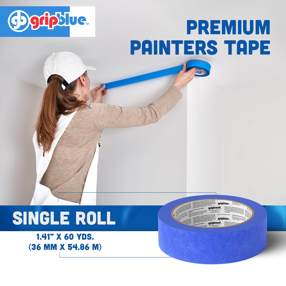GripBlue Blue Painters Tape 15 Inch Wide Roll
