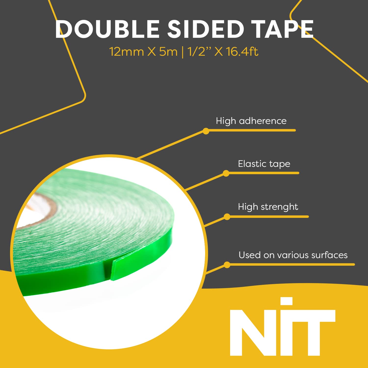 Double sided tape heavy duty