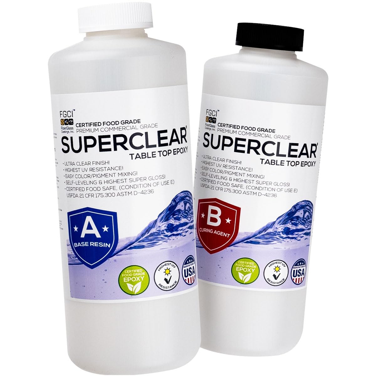 Superclear 64oz Epoxy Resin USA-Made Food Grade Bar Surface Coating