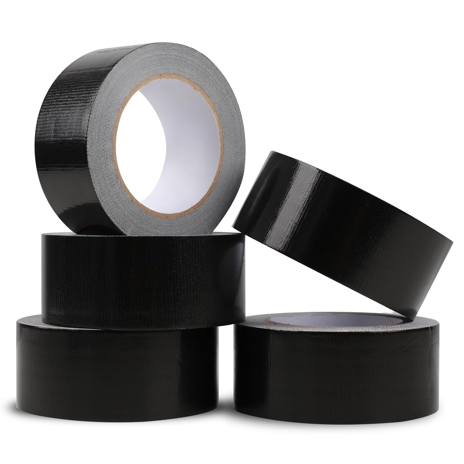 5-Pack Duct Tape Heavy Duty 2inx30yd No Residue Weatherproof Black