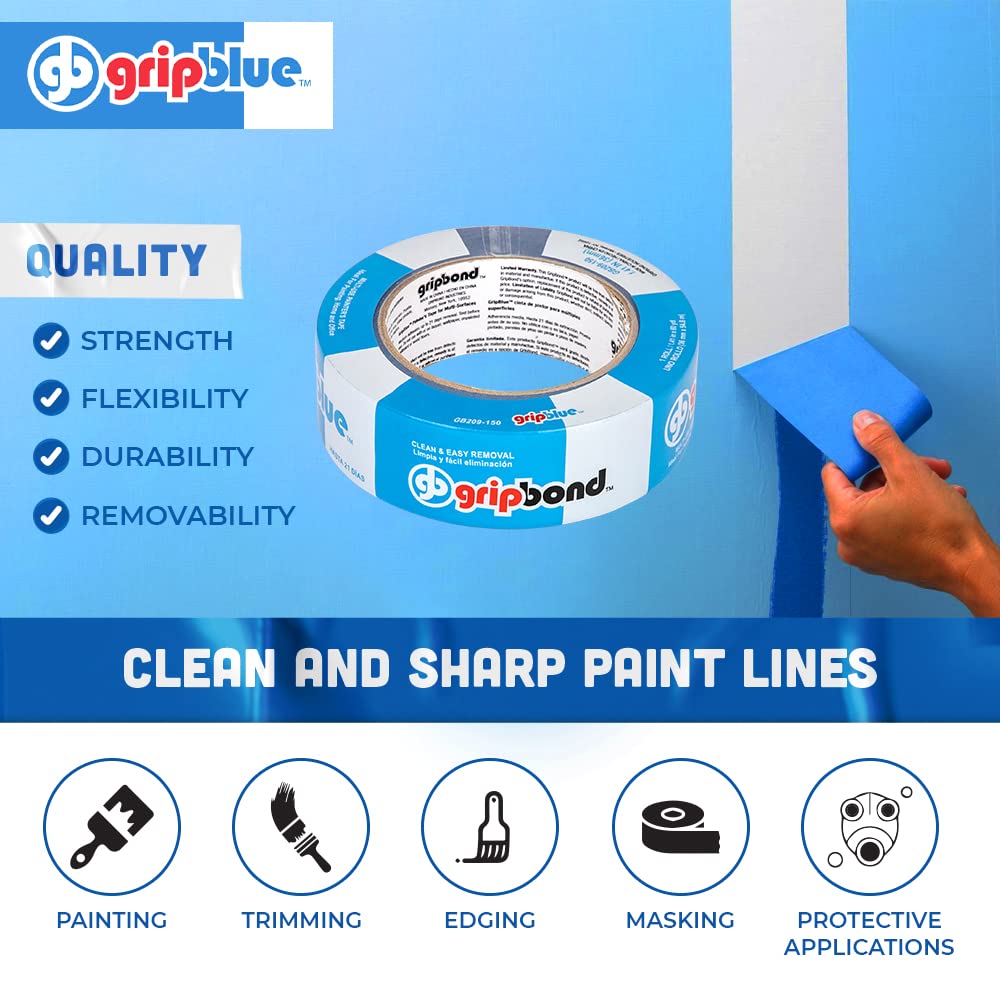 GripBlue Blue Painters Tape 15 Inch Wide Roll