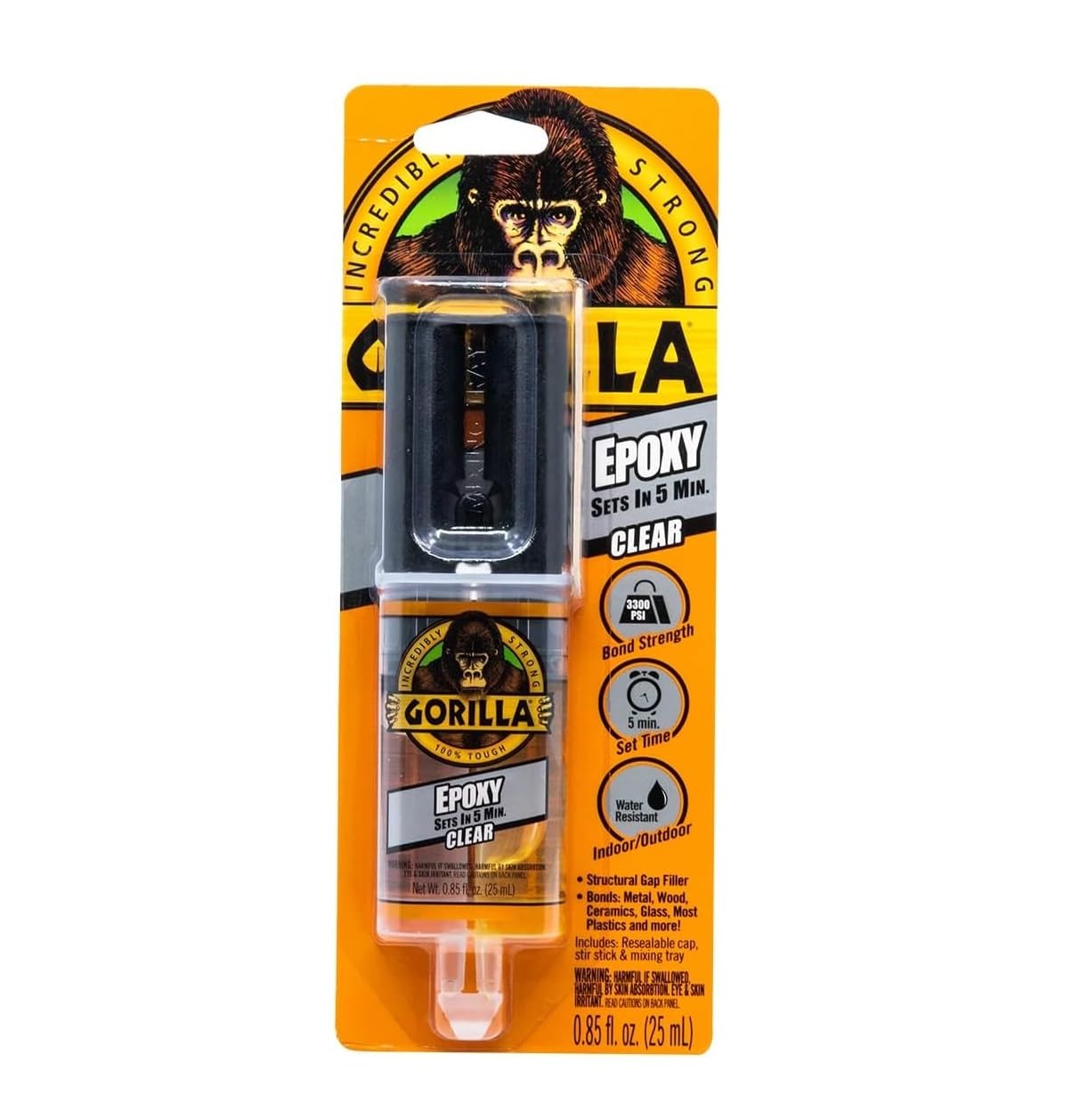 Gorilla 2 Part Epoxy 5 Minute Set Clear Pack of 1
