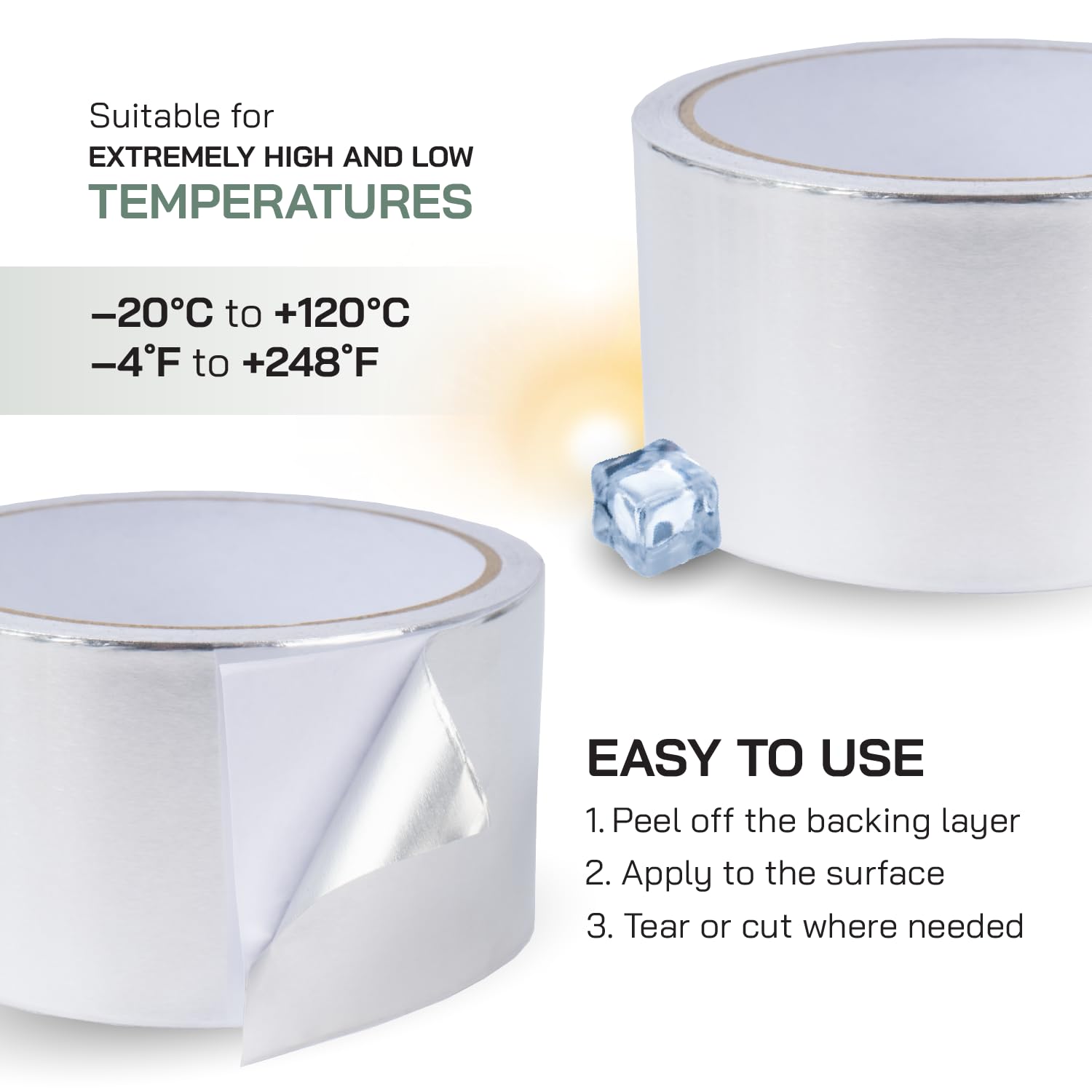 2 x 33 Ft Aluminum Adhesive Tape for DuctsHVAC Leaks