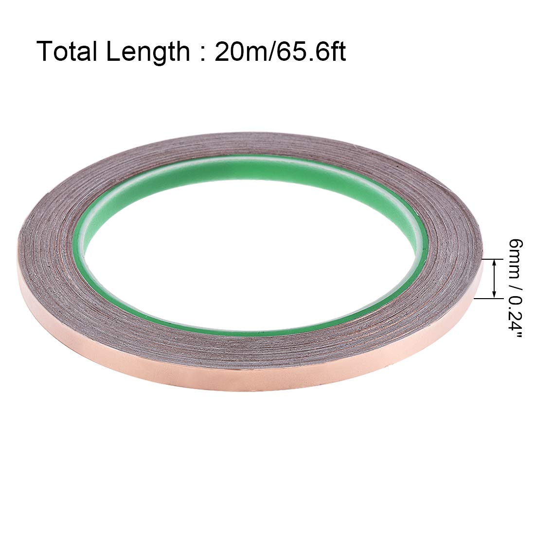 Perfect for ElectronicsuxcellDouble Sided Conductive Copper Foil Tape 6mm x 20m