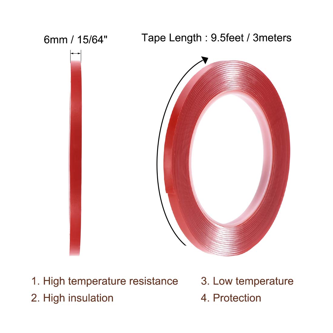 uxcell Heat Resistant Acrylic Double Sided Adhesive Tape for Touch Screens