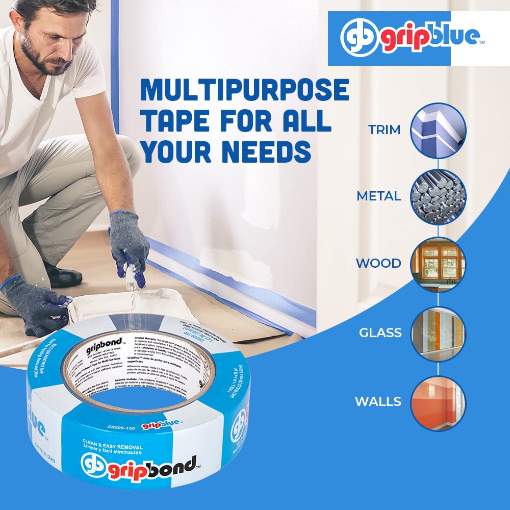 GripBlue Blue Painters Tape 15 Inch Wide Roll