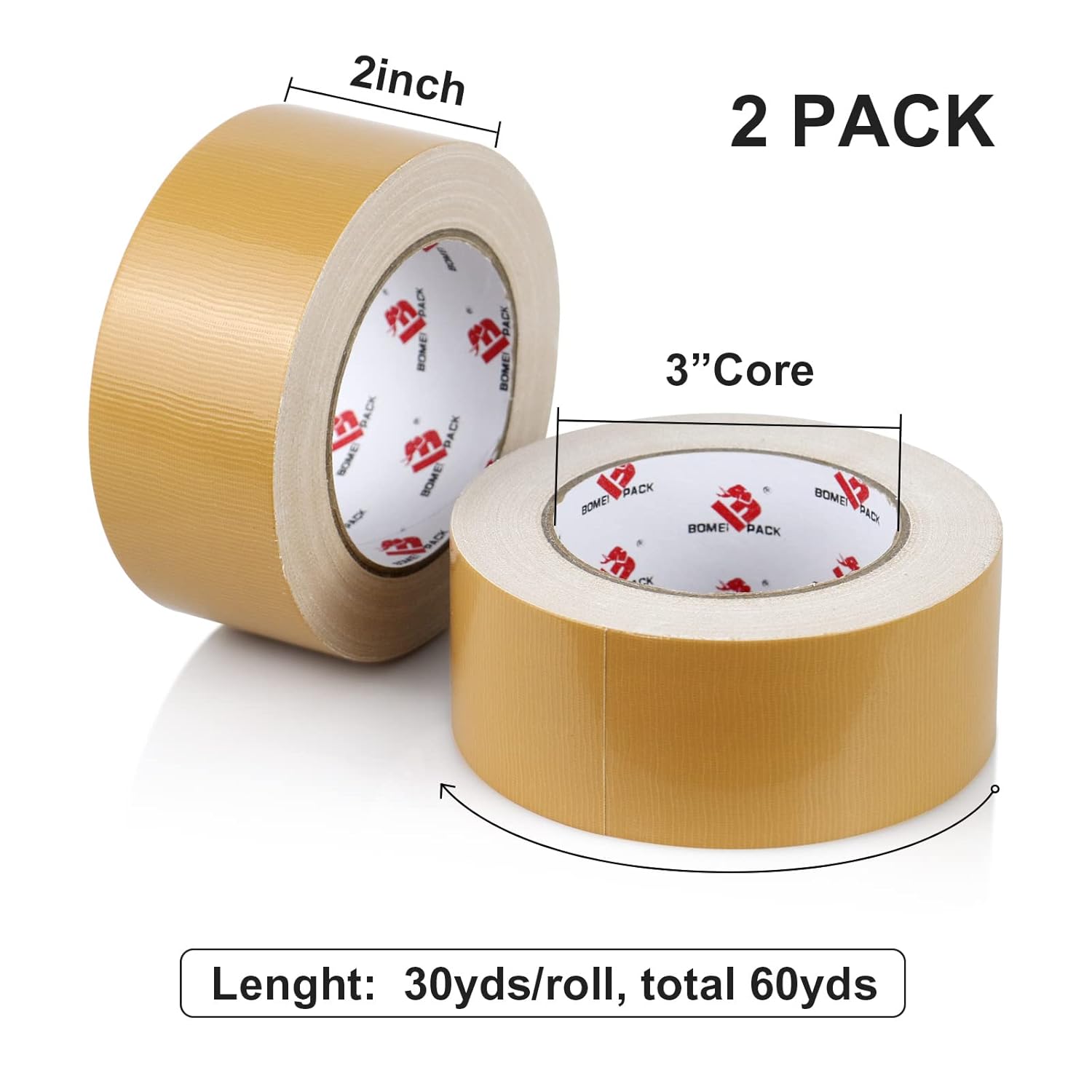 BOMEI PACK 2-Piece Duct Tape Set Heavy Duty