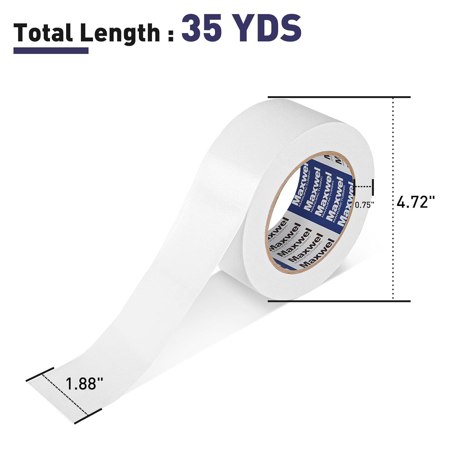 urable White Duct Tape Heavy Duty 188-inch 35 Yards