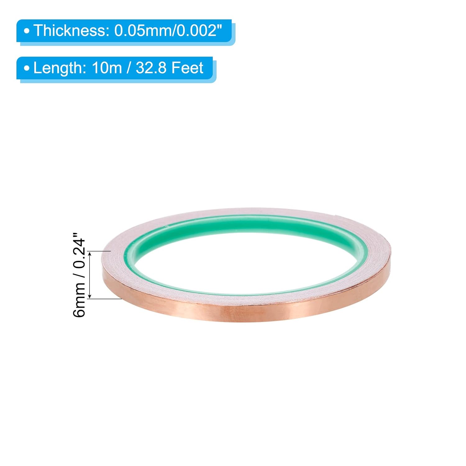 PATIKIL Copper Foil Tape for EMI Shielding High Conductivity 33FT 005mm