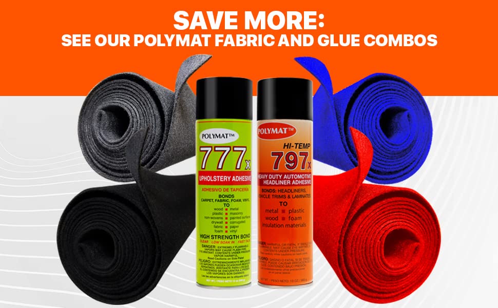 Polymat 777 Spray Glue Adhesive for Fabric Carpets